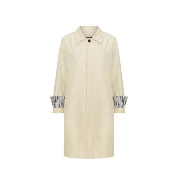 Palton cu animal-print aplicat la brate - Bej