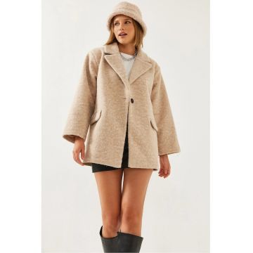 Palton dama -  Supradimensionat - Bej - Fleece