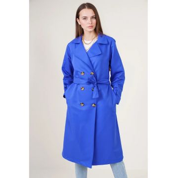 Palton dama -  Textil - Albastru royal - Albastru de cobalt -