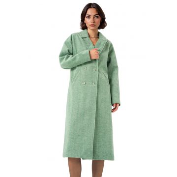 Palton pentru dama -  Lana/Acril - Verde menta