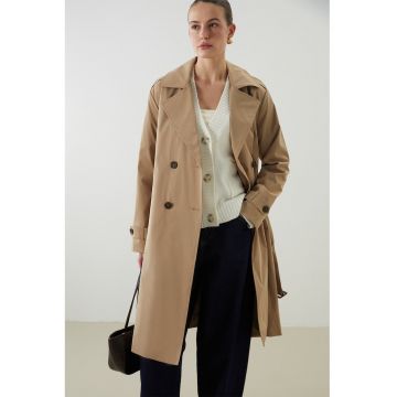 Trenci cu doua randuri de nasturi - Maro deschis