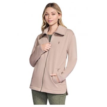Geaca femei  GO SNUGGLE Tunic Full Zip Jacket - Roz