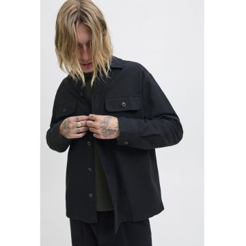 Jacheta-camasa relaxed fit cu buzunare pe piept