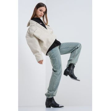 Jacheta-camasa supradimensionata cu buzunare pe piept