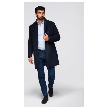 Palton cu guler inalt si inchidere asimetrica  OM-COWC-0141