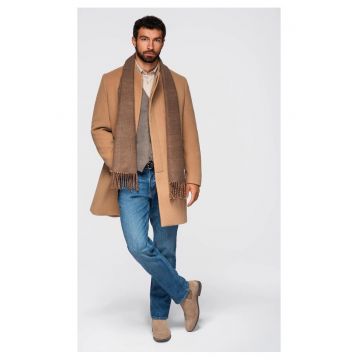 Palton cu guler inalt si inchidere asimetrica  OM-COWC-0141