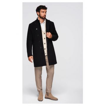 Palton cu guler inalt si inchidere asimetrica  OM-COWC-0141