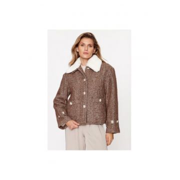 Palton dama -  302976980 - Lana/Acril/Poliester - Maro - Maro