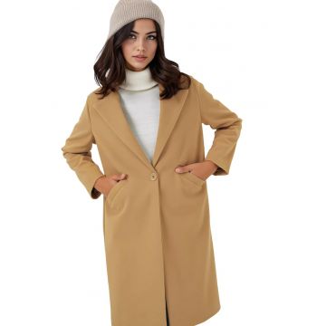 Palton dama - HiCCUP - Acril/Lana - Galben mustar