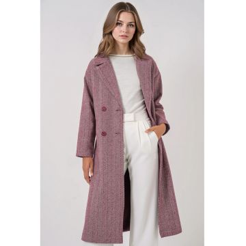 Palton dama - HiCCUP - Supradimensionat - Visiniu - Lana/Acril