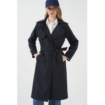 Palton pentru dama - HiCCUP - captusit - poliester - bleumarin