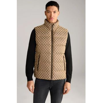 Vestă cu guler înalt și buzunare laterale