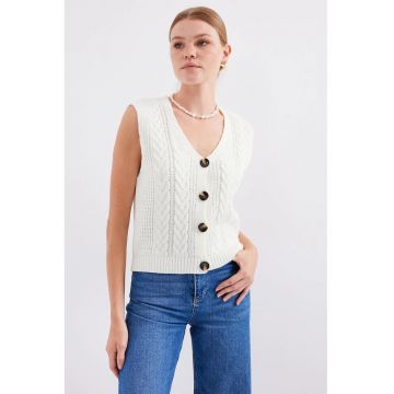 Vesta dama -  Jerseu - Alb -