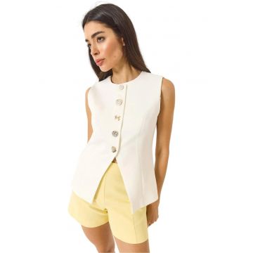 Vesta dama -  Textil - Alb