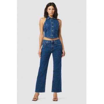 Vesta din denim cu inchidere prin nasturi - Albastru