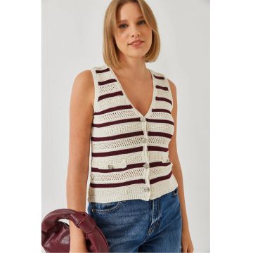 Vesta -  Tricot - Maro - Decolteu in V -