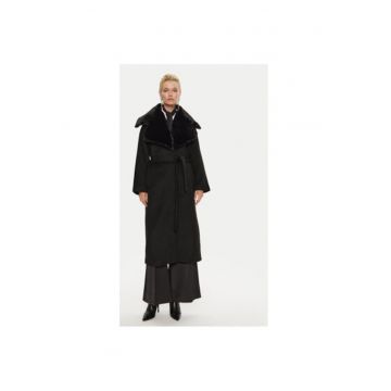 Palton dama -  304009983 - Lana/Poliester reciclat - Negru - Negru