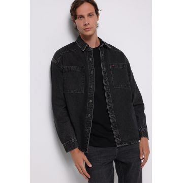 Camasa din denim cu nasturi