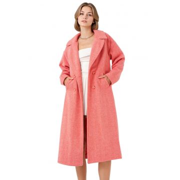 Palton dama -  Lana/Acril - Tangerine