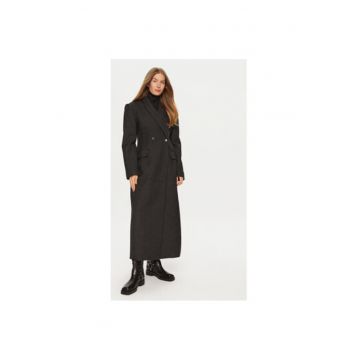 Palton dama -  lana - Negru