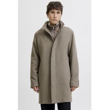 Palton din amestec de lana - Grej