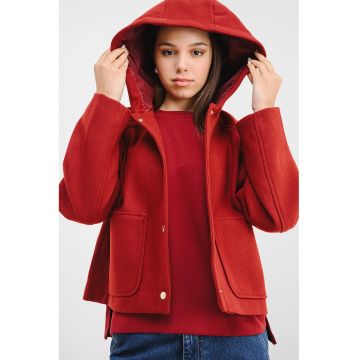 Palton scurt cu gluga