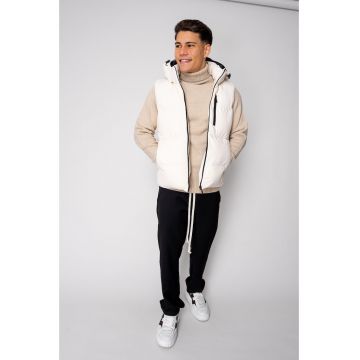 Vesta cu gluga Off White I 18658