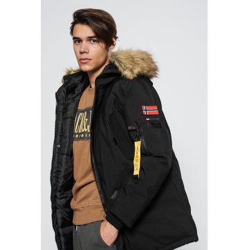 Geaca cu gluga si vatelina - cu garnitura de blana sintetica Bernard