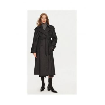 Palton dama -  304952135 - Lana/Poliamida - Gri - Negru