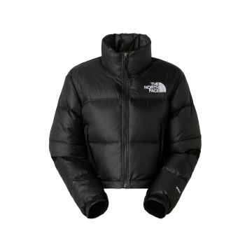 Geaca crop cu guler inalt