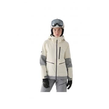 Geaca de Schi Tehnica  Femei - Protectie Ridicata - Alb Ecru - NeoDry 15000/10000 - 3M Thinsulate - Ventilatie Reglabila - Gluga Detasabila - Zile RecI - Marimi XS-XXL