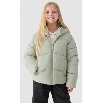 Geaca Puf Fete Verde Deschis  Junior - Marime 122 - Croiala Oversize - Tehnologie 4FWarm - Sezon AW24