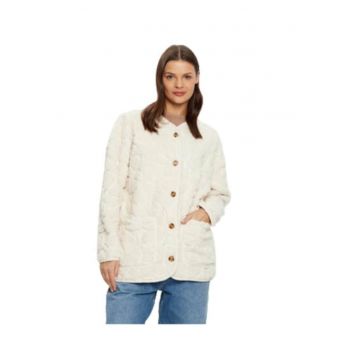 Jacheta dama -  sintetic - ecru