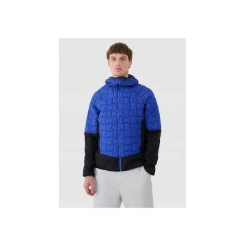 Jacheta de trekking barbati  Poliester - Primaloft - negru/albastru - impermeabila - cu gluga