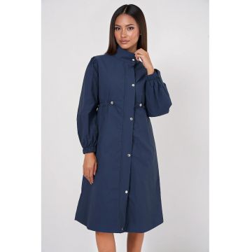 Palton dama HiCCUP - cu captuseala - poliamida - albastru