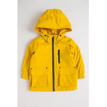 Pelerina de ploaie cu gluga si fermoar