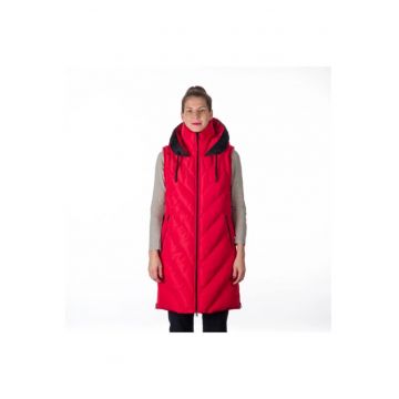 Vesta lunga femei -  3296514 - Poliester - Rosu