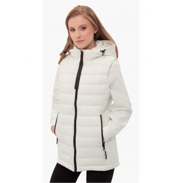 Vesta matlasata cu gluga  V-Harmony pentru femei - Alb