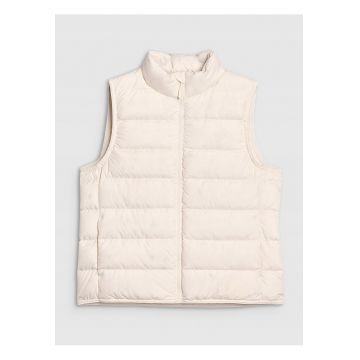 Vesta Matlasata Femei  Alb Ecru - Puf Natural Sportstyle - Alb