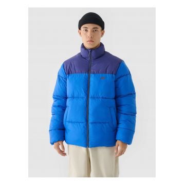 barbati  puf sintetic - albastra - guler inalt toamna-iarna