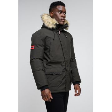 Geaca cu garnituri de blana sintetica Claude