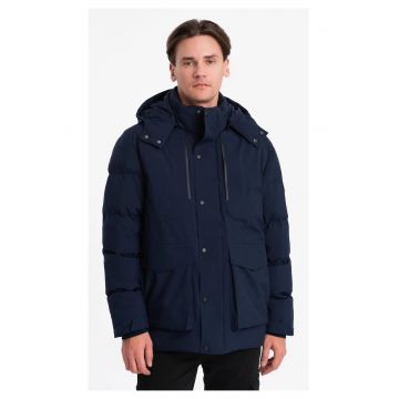 Geacă de iarnă cu glugă detașabilă din material impermeabil  OM-JAHP-0306