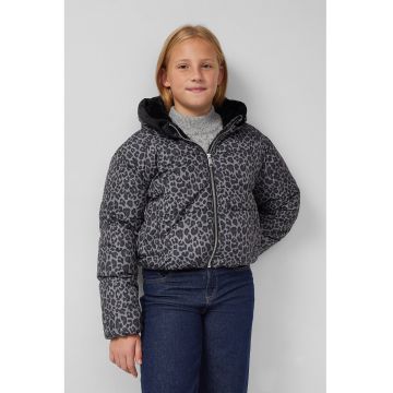 Geaca matlasata crop cu animal print