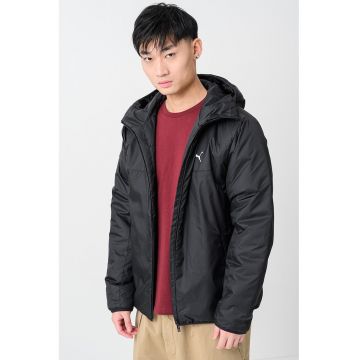 Jacheta cu buzunare laterale si gluga