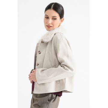 Jacheta cu guler cu blana sintetica Quinn