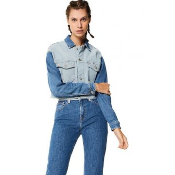 Jacheta dama -  Bumbac - Albastru - Jacheta dama -  Bumbac - Albastru -