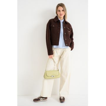 Jacheta din amestec de lana cu buzunare cu clapa Jacheta din amestec de lana cu buzunare cu clapa