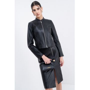 Jacheta din piele cu fermoar Lasari