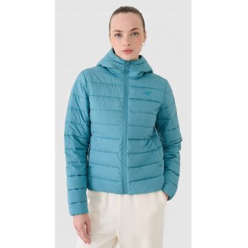 Jacheta  din puf sintetic reciclat - turcoaz - slim - usoara - pentru femei - sportiva - set de tranzitie -