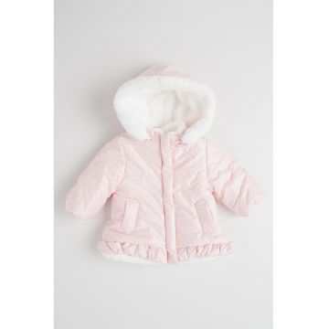 Jacheta reversibila cu fermoar si imprimeu pe spate Jacheta reversibila cu fermoar si imprimeu pe spate